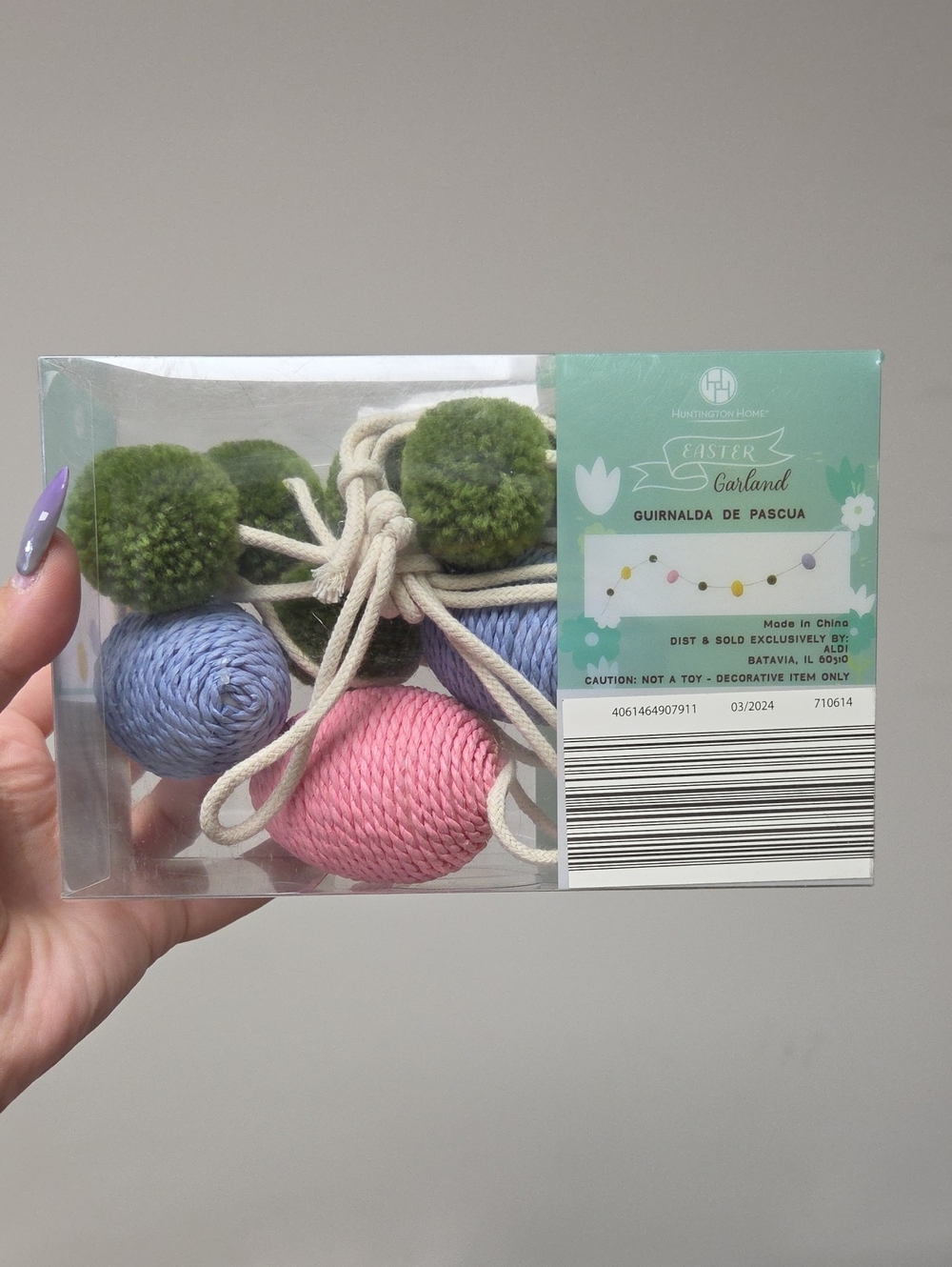 Pastel Pom Pom Garland - Pink, Blue, Green